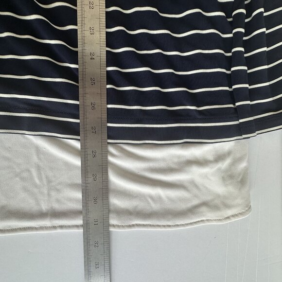 Lauren Ralph Lauren Shirt Womens 1X Striped Long Sleeve Layered Hem Top Blouse - Picture 6 of 9